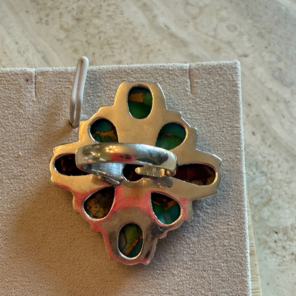 Kingman and Rose Mojave Turquoise Sterling Silver Ring OS - Picture 3 of 6